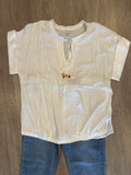 BLOUSE W/ PLEAT DTL & BEADS