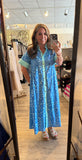 Blue/Aqua Button Down Maxi D30446