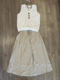 PULL ON SKIRT W/ FRONT PLEAT