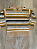 L/S CREW NK STRIPE SWEATER