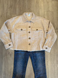 CROP DENIM SHACKET W/PATCH PKTS