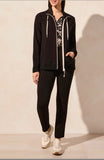 L/S MOCK NECK CARDIGAN/PULL ON ANKLE PANT W/ZIP PKTS