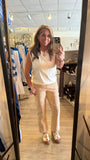 PADDED SHOULDER BUBBLE TOP- White