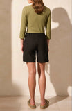 FLATTEN IT PULL ON SHORT W/BUTTON DTL- Black