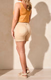 PULL ON SHORT W/ HEM SLITS- Safari