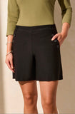 FLATTEN IT PULL ON SHORT W/BUTTON DTL- Black