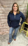 Lulu-B Half Zip Pullover- NVY