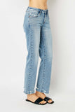 MID RISE MEDIUM WASH DESTROY STRAIGHT