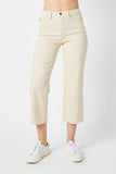 HIGH WAIST GARMENT DYED CROP WIDE LEG