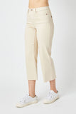 HIGH WAIST GARMENT DYED CROP WIDE LEG