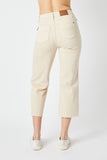 HIGH WAIST GARMENT DYED CROP WIDE LEG