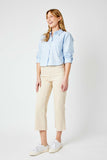 HIGH WAIST GARMENT DYED CROP WIDE LEG
