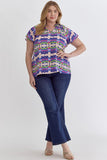 Blue Combo Print Top
