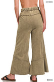 Rust Exposed-Seam Flare Hem Pants