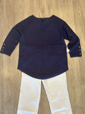 3/4 SLV V NECK RAGLAN SWEATER
