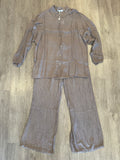 Belinda Italian Plisse Pants- Taupe