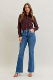 HW Bootcut Double Button WB & Fray Hem 82686REG
