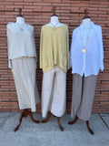 Dolman Sleeve Button Up-White