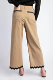 Taupe Ric Rac Cropped Pants