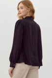 Black Open Collared Neck Top