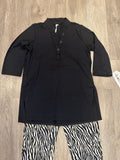 Lulu-B V-Neck Tunic- BLK