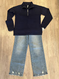 Lulu-B Half Zip Pullover- NVY