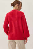 Red Cable Knit Sweater