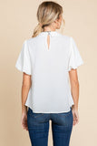 White Rhinestone Collar Top
