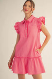 Pink Stripe Layered Dress G15662