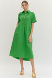 Green Maxi Dress w/ Novelty Buttons D29516
