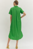 Green Maxi Dress w/ Novelty Buttons D29516