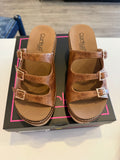 Corky’s Don’t Mind Me Wedge- Cognac Crinkle