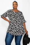 Black Animal Print Tunic
