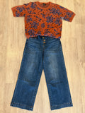 AUDREY BTN FLY WIDE CROP DENIM- Dusk