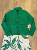 L/S SWT CARDIGAN W/COLLAR & PKTS- Kelly