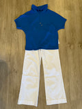 S/S FUNNEL NECK TOP W/DRAWCORD- Riviera