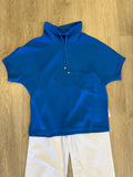 S/S FUNNEL NECK TOP W/DRAWCORD- Riviera