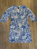3/4 SLV DRESS W/NECKLINE DETAIL