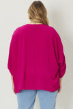 Magenta V-Neck Top