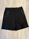 FLATTEN IT PULL ON SHORT W/BUTTON DTL- Black
