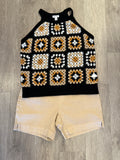 CROCHET HALTER SWEATER TANK