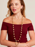Alternating Beaded Long Necklace with Tube Spacers