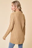 Camel Cable Sweater Cardigan