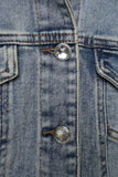 FRAYED DENIM JACKET W/ NOVELTY BUTTONS