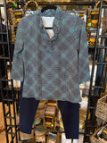 Ruffle Neck 3/4 Sleeve Top