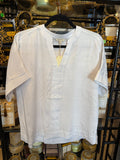 White V-Neck Rayon Top G14370