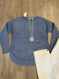 LuLu-B Periwinkle Sweater w/ Front Pockets