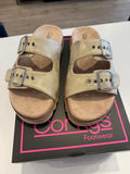 Corky’s Dash Sandal- Gold Washed Metallic