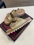 Corky’s Dash Sandal- Gold Washed Metallic