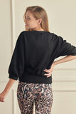 Black Cropped Scuba Sweatshirt